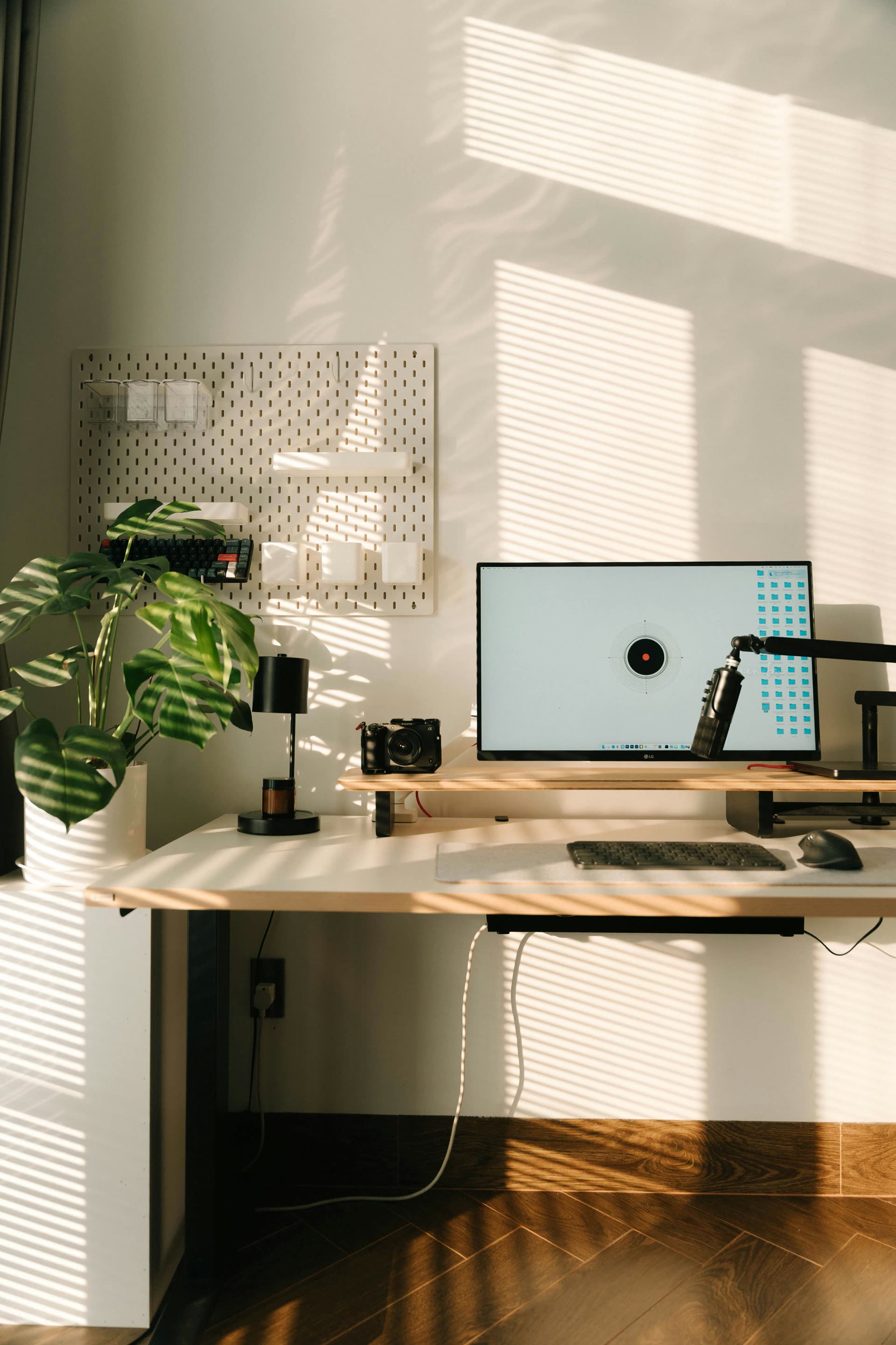 Calm workplace with natural light